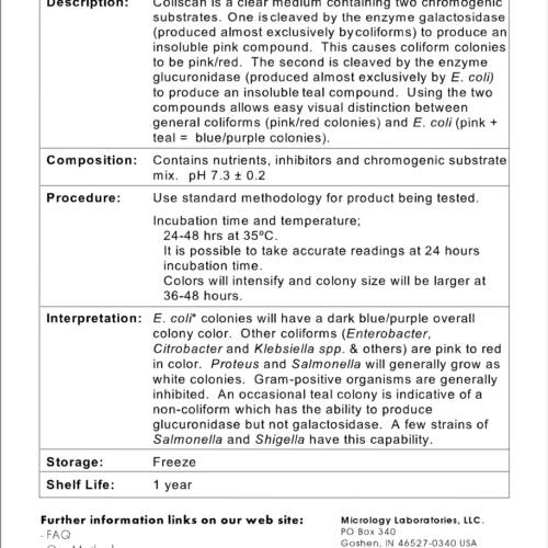 Coliscan® Easygel® Colony Color Guide | Micrology Labs